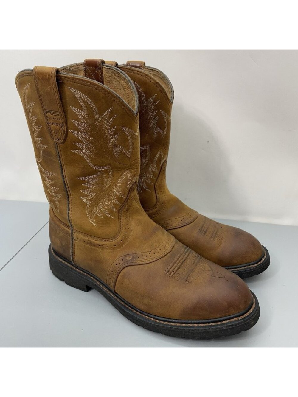 Ariat Sierra Saddle Work Cowboy Boots Western Distressed Leather Mens 11 EE Wide